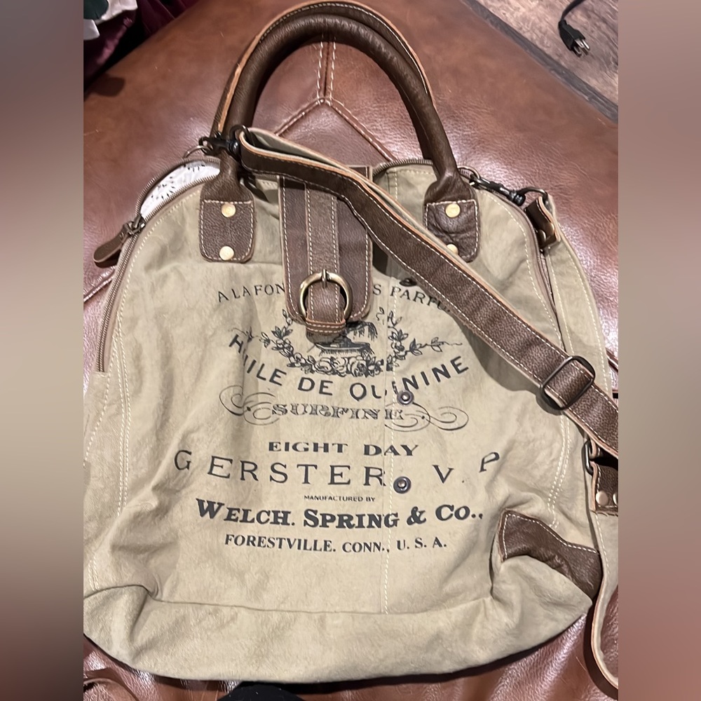 Myra Large Canvas Bag Like New Condition Olive Green